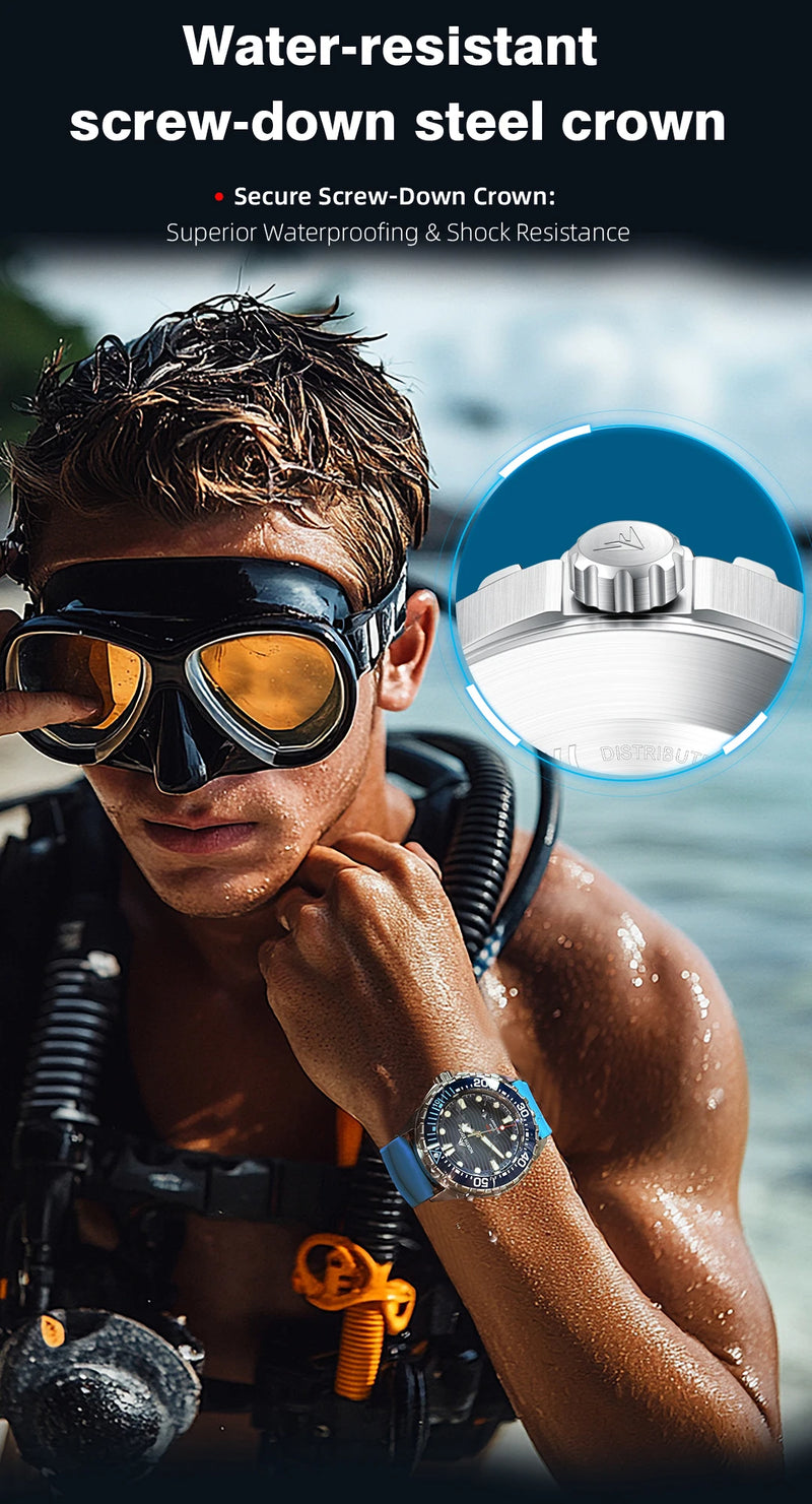 Relógio Masculino Triton Solar à Prova d’Água 300m – Estilo e Resistência