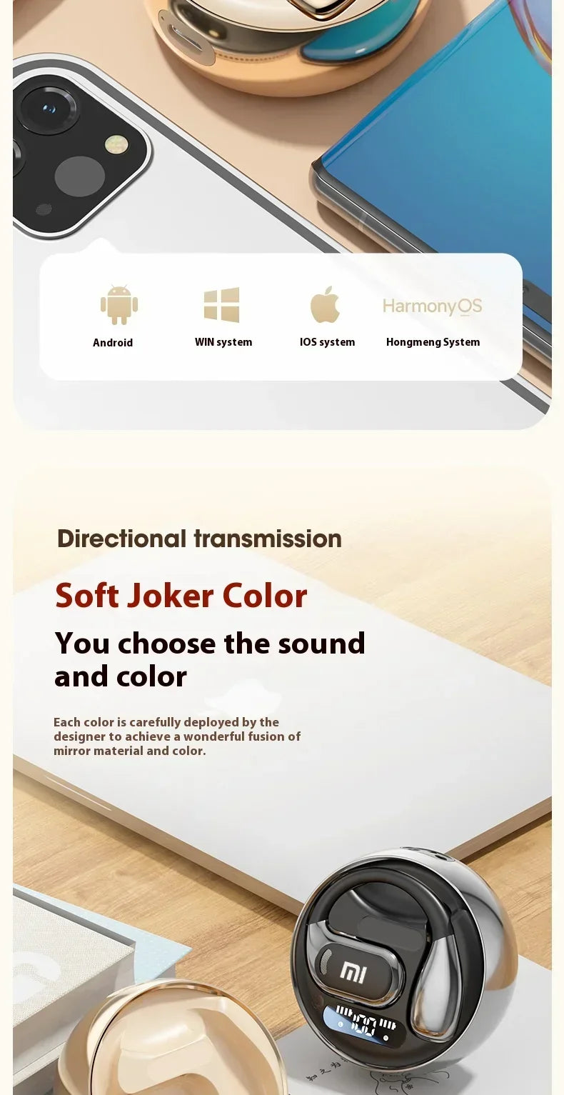 Xiaomi M76 with wireless Bluetooth running ear waterproof noise reduction painless wearing microphone headphones