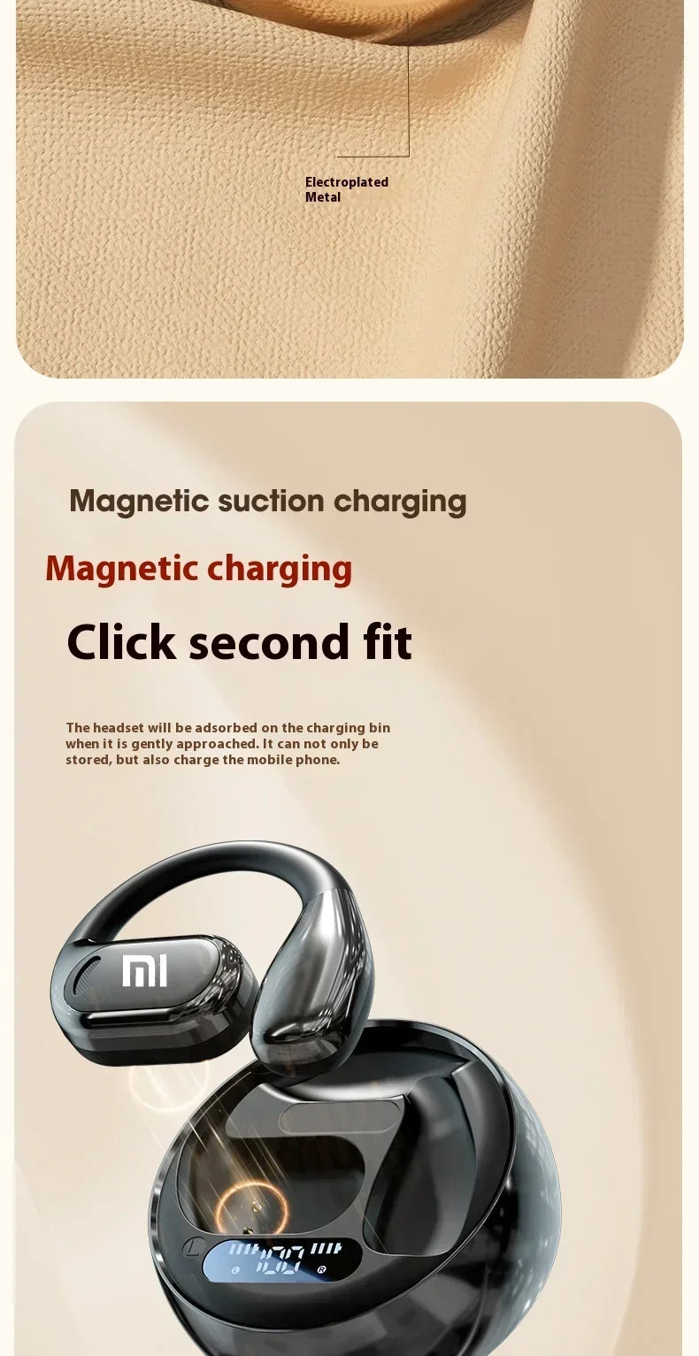 Xiaomi M76 with wireless Bluetooth running ear waterproof noise reduction painless wearing microphone headphones