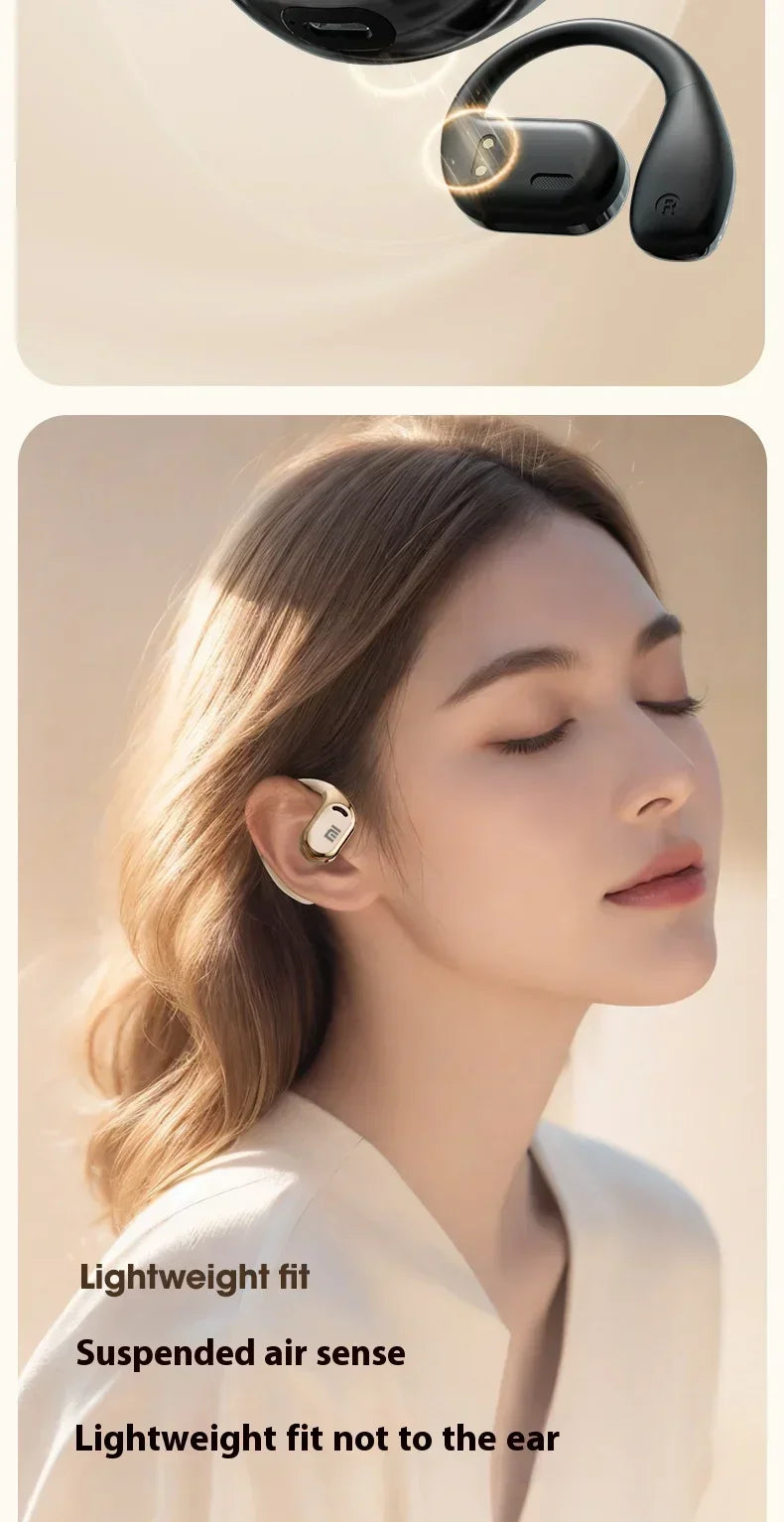 Xiaomi M76 with wireless Bluetooth running ear waterproof noise reduction painless wearing microphone headphones