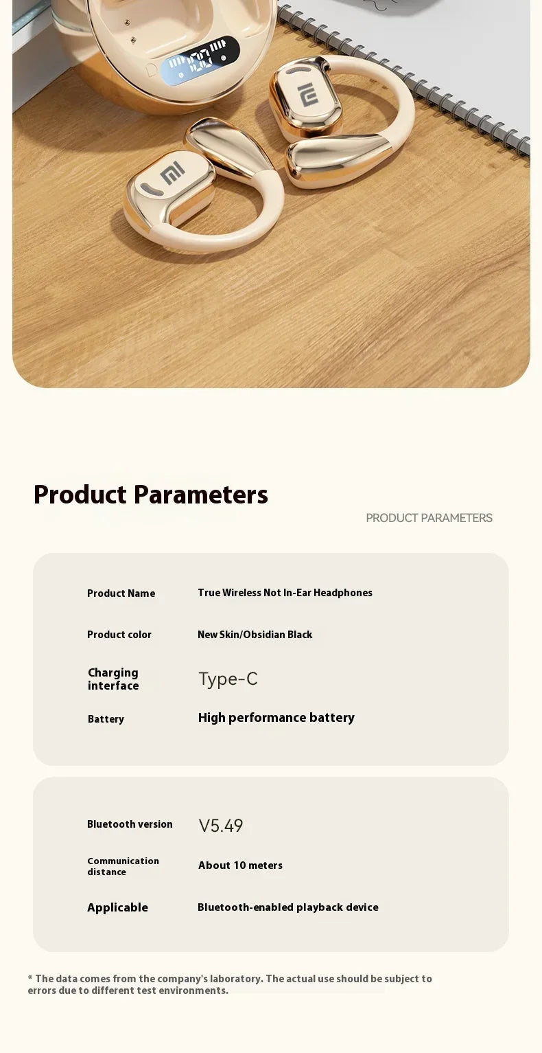 Xiaomi M76 with wireless Bluetooth running ear waterproof noise reduction painless wearing microphone headphones