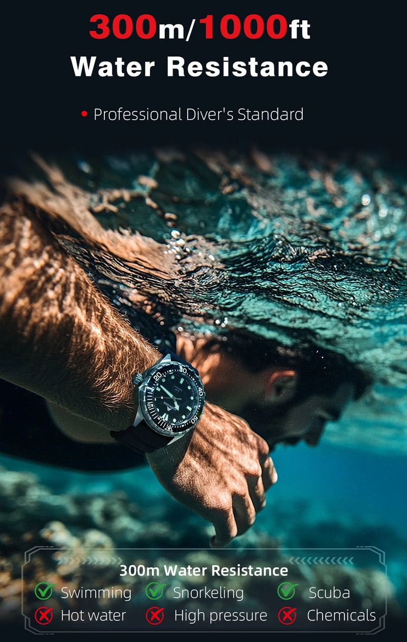 Relógio Masculino Triton Solar à Prova d’Água 300m – Estilo e Resistência
