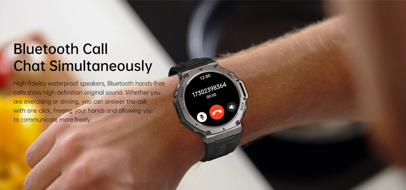 Relógio Smart GPS 10ATM com Bluetooth 5.3 – Ideal para Esportes e Aventura