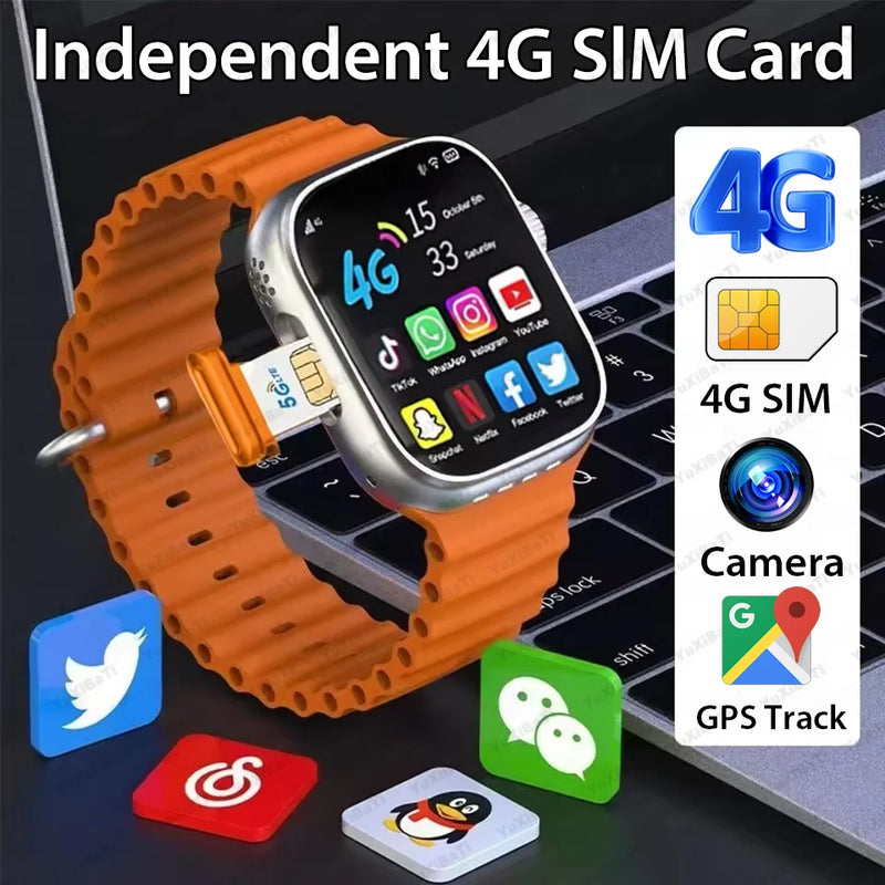 Relógio Inteligente 4G com GPS, Câmera e Suporte a Chip SIM