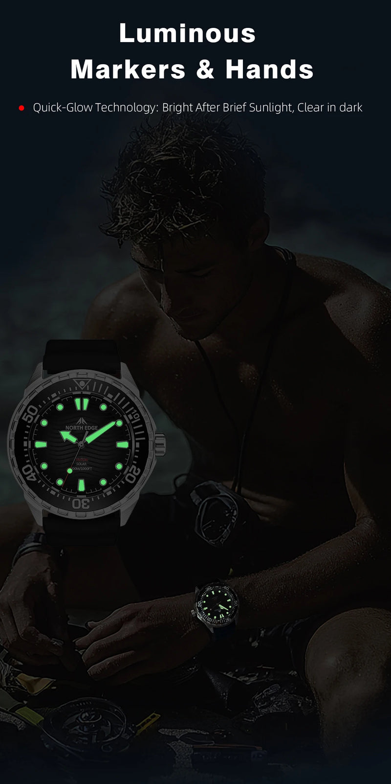 Relógio Masculino Triton Solar à Prova d’Água 300m – Estilo e Resistência