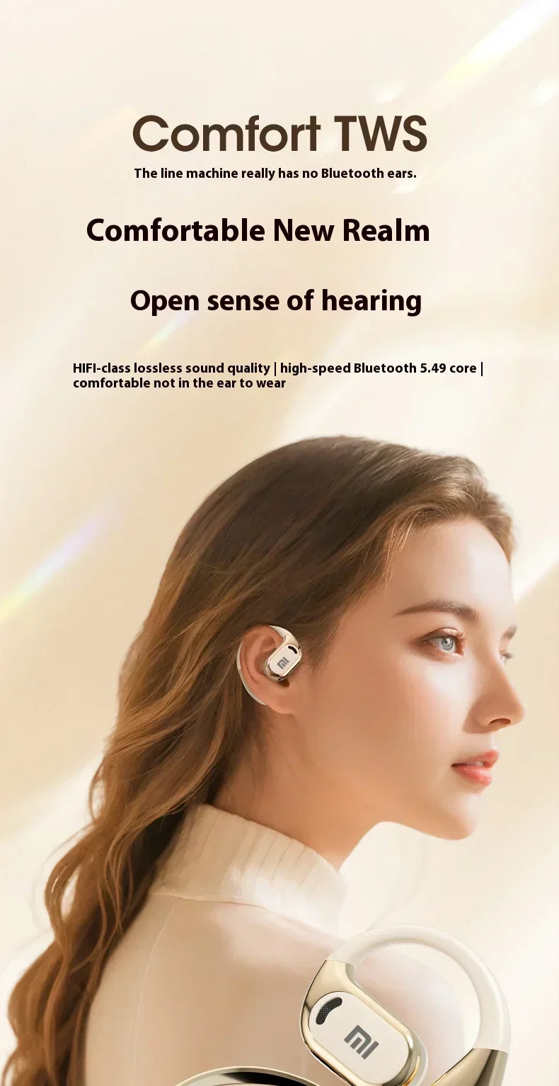 Xiaomi M76 with wireless Bluetooth running ear waterproof noise reduction painless wearing microphone headphones