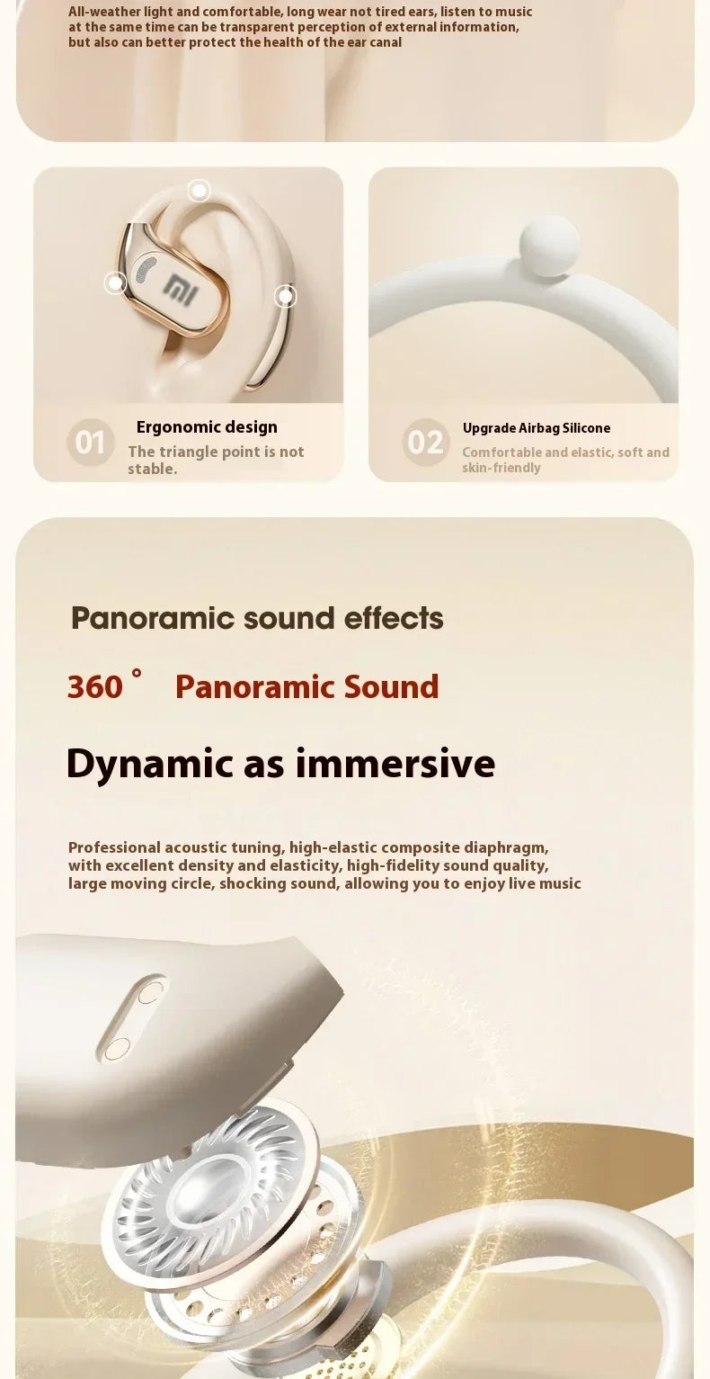 Xiaomi M76 with wireless Bluetooth running ear waterproof noise reduction painless wearing microphone headphones