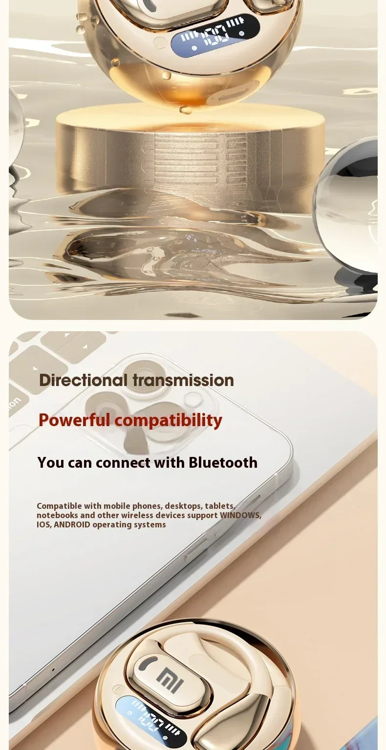 Xiaomi M76 with wireless Bluetooth running ear waterproof noise reduction painless wearing microphone headphones