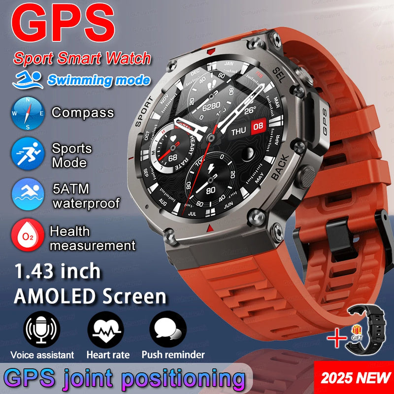 Relógio Smart GPS 10ATM com Bluetooth 5.3 – Ideal para Esportes e Aventura