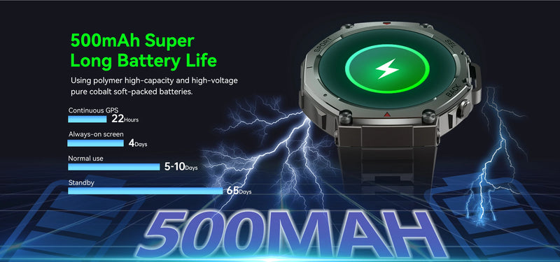 Relógio Smart GPS 10ATM com Bluetooth 5.3 – Ideal para Esportes e Aventura
