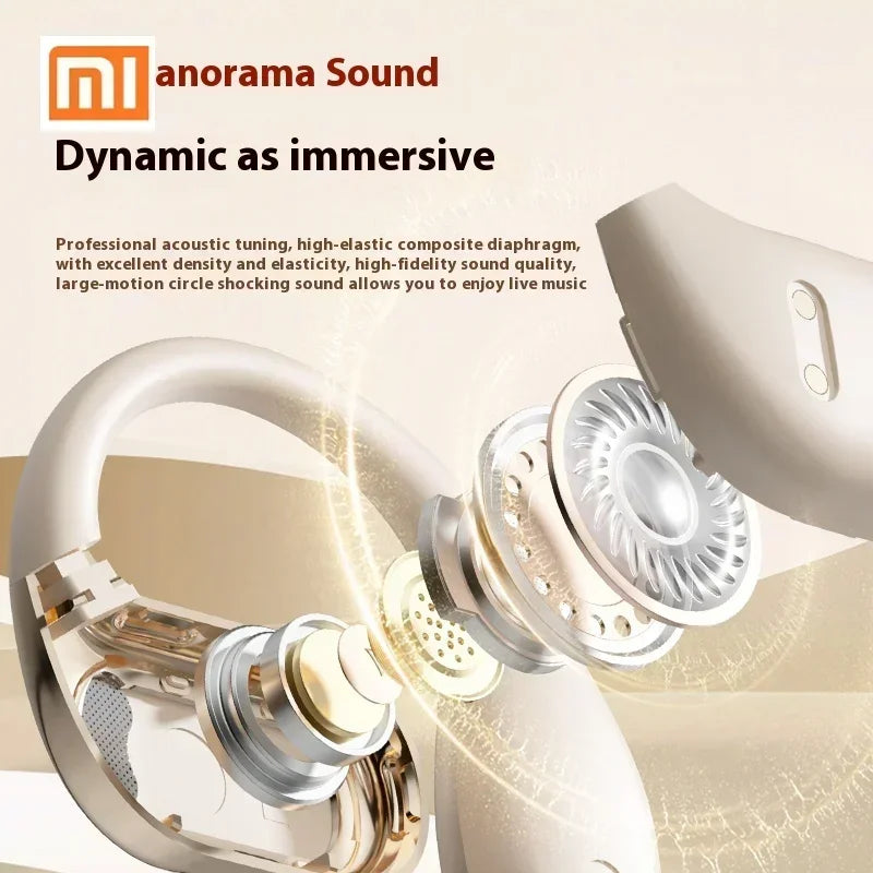 Xiaomi M76 with wireless Bluetooth running ear waterproof noise reduction painless wearing microphone headphones